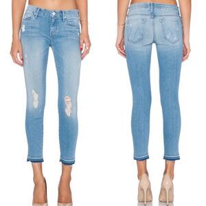 MOTHER Undone Hem Looker Crop in Cliffhanger